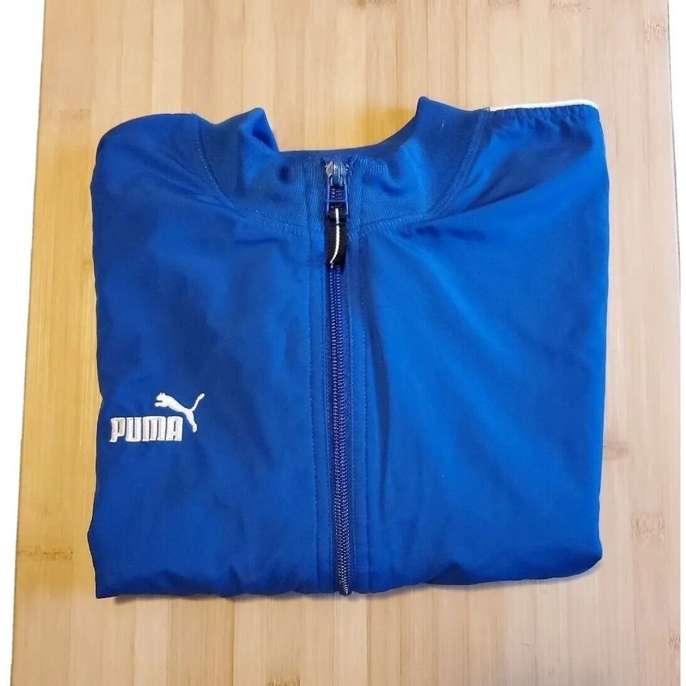 Puma Lightweight 1/4 Zip‎ Pullover Jacket Blue Size X-Small Athletic